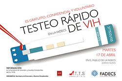 SE REALIZARÁN TESTEOS DE VIH Y ENFERMEDADES DE TRANSMISIÓN SEXUAL EN LA FADECS